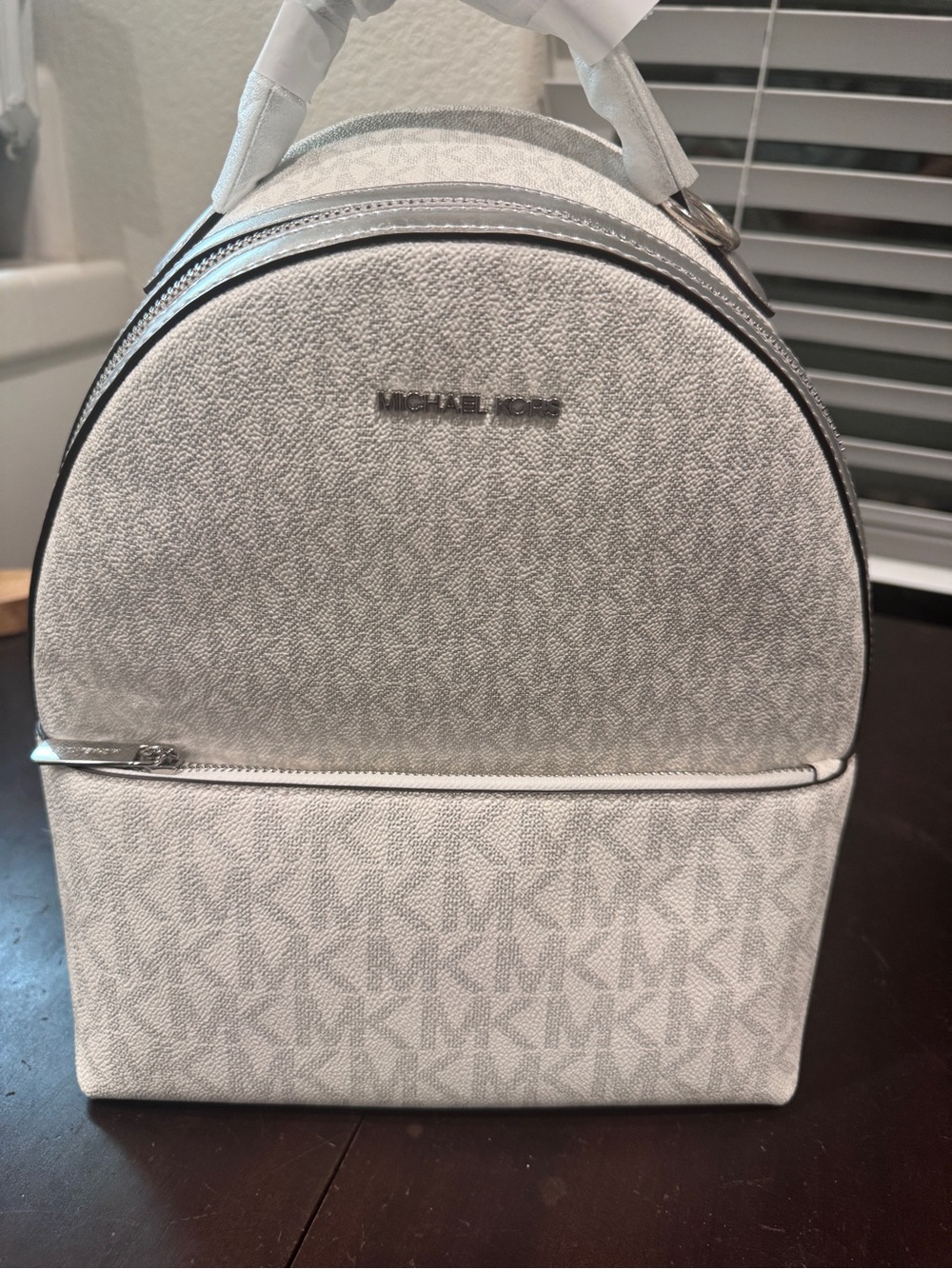 Michael Kors White Logo Backpack